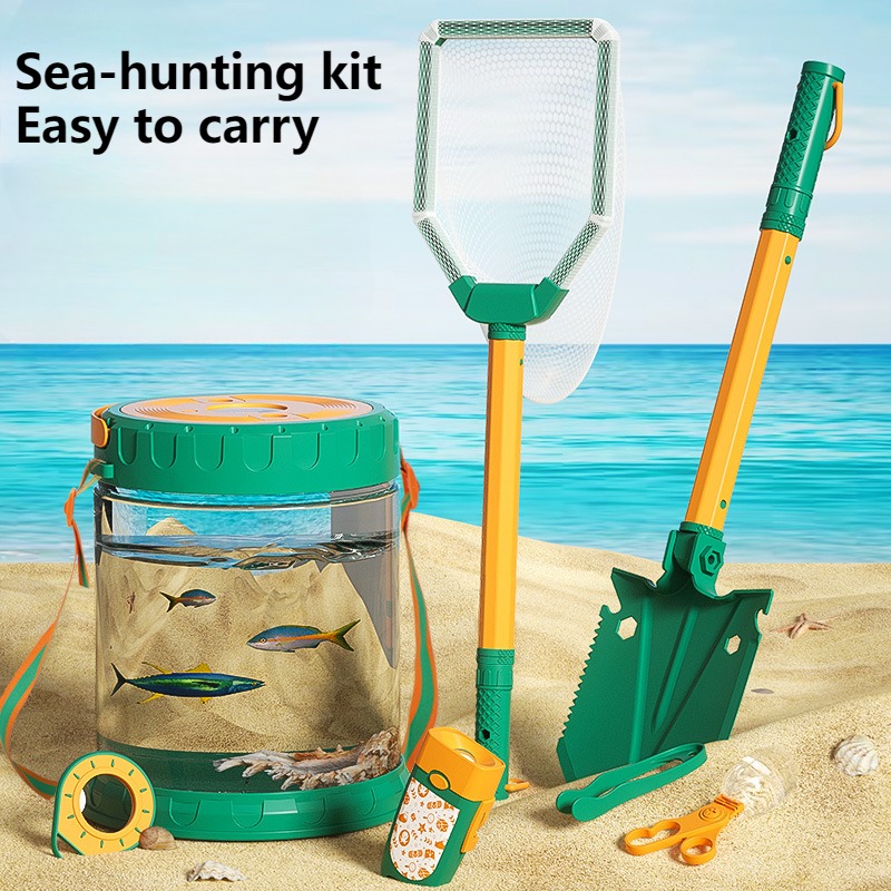Outdoor Adventure Outfit - เซ็ตจับทะเลของเล่นเด็กเล่นชายหาดชุดผจญภัยกลางแจ้งอุปกรณ์คลิปหนีบหอยนางรมสำหรับของเล่นเด็กผู้ปกครองริมทะเล
